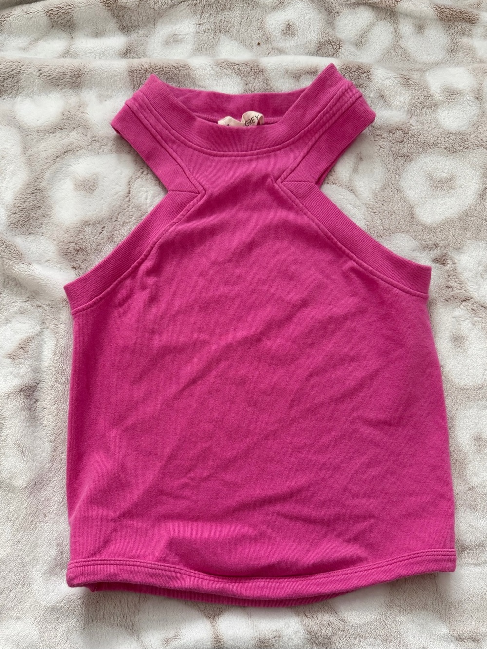 Women's Sleeveless High-Neck Tank Top - Hot Pink